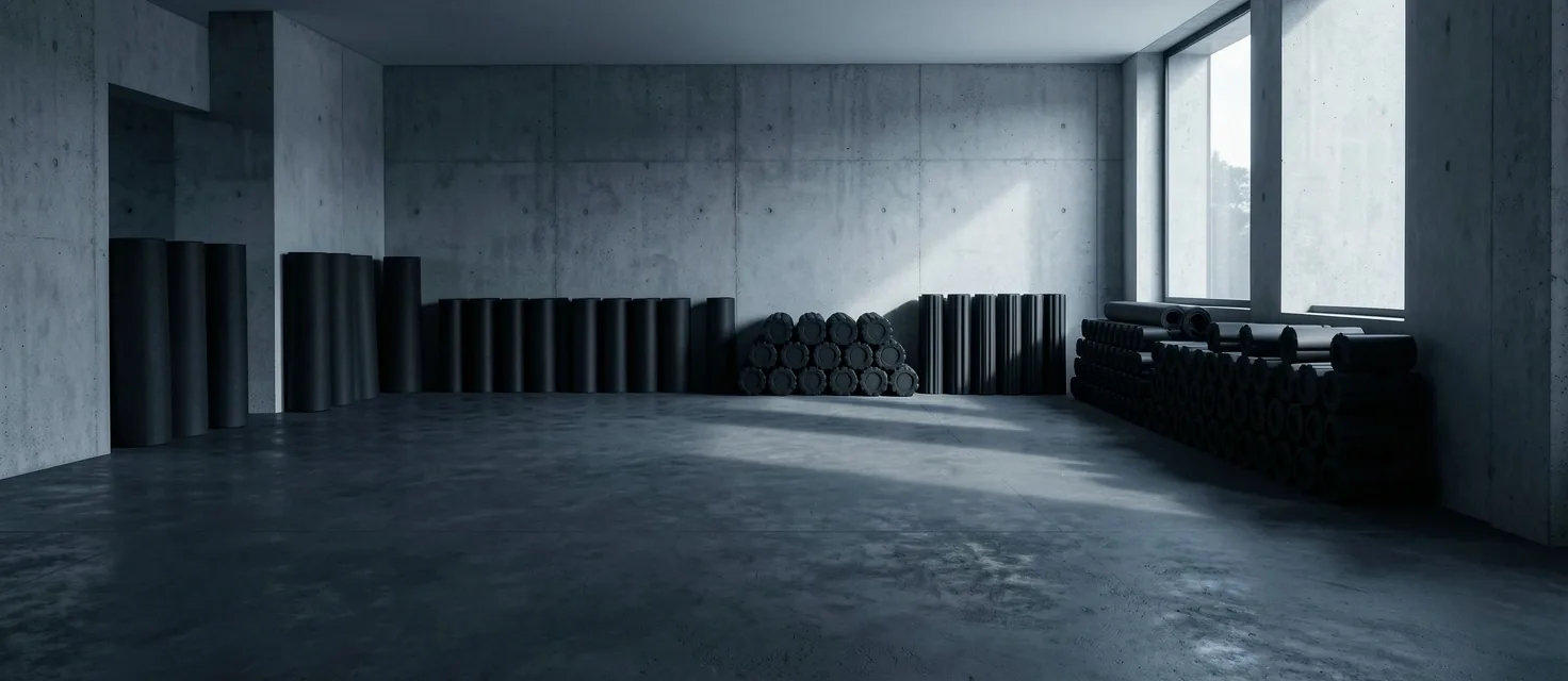 Minimalist studio interior with mobility equipment